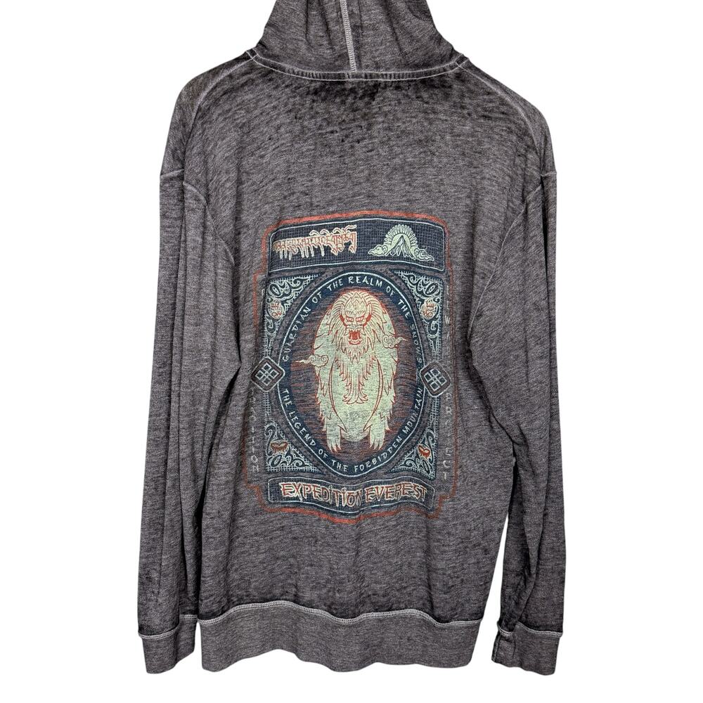 Disney Expedition Everest Men's Small Lightweight Gray Full Zip-Up Yeti Hoodie - Picture 3 of 8